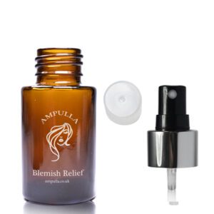 30ml Luxury Amber Glass Cosmetic Bottle With Silver Atomiser Spray