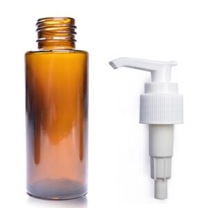 50ml Amber Glass Simplicity Bottle With Lotion Pump