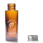 50ml Luxury Amber Glass Cosmetic Bottle With Aluminium Cap