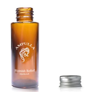 50ml Luxury Amber Glass Cosmetic Bottle With Aluminium Cap