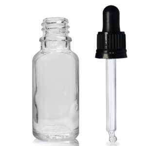 20ml Clear Glass Dropper Bottle With glass pipette