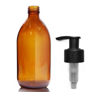 500ml Amber Glass Sirop Bottle with black pump