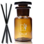 100ml Amber Glass Apothecary Diffuser Bottle with Black Reeds