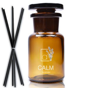 100ml Amber Glass Apothecary Diffuser Bottle with Black Reeds