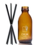 150ml Amber Glass Diffuser Bottle With Black Reeds (No Cap)