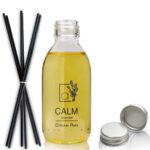 150ml Clear Glass Diffuser Bottle With Aluminium Cap & Black Reeds