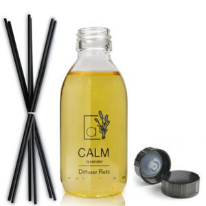 150ml Clear Glass Diffuser Bottle With Urea Polycone Cap & Black Reeds