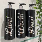 Reusable Black Cosmetic Bottle Set