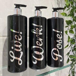 Reusable Black Cosmetic Bottle Set