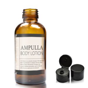 150ml Amber Glass Boston Bottle With Flip Top Cap