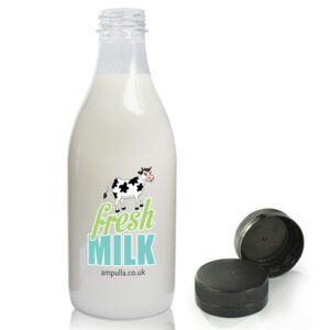 1000ml Recycled Plastic Milk Bottle With Tamper Evident Cap