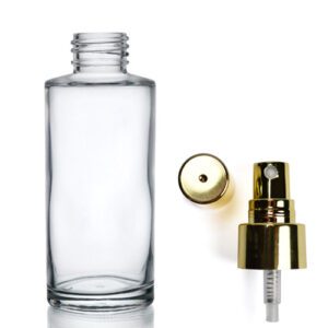 100ml Clear Glass Simplicity Bottle With Gold Atomiser Spray