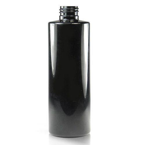 250ml Glossy Black Plastic Bottle