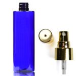 250ml Cobalt Blue PCR/PET Tubular Plastic Bottle With Gold Atomiser Spray