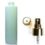 250ml Sage Green Plastic Bottle With Gold Atomiser Spray