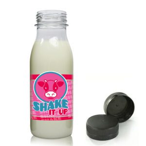 250ml Recycled Plastic Milkshake Bottle With Tamper Evident Cap