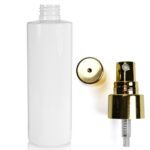 250ml White Recycled Plastic Bottle With Gold Atomiser Spray