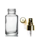 30ml Clear Glass Atlas Bottle With Gold Atomiser Spray