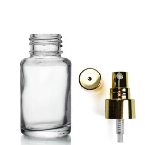 30ml Clear Glass Atlas Bottle With Gold Atomiser Spray