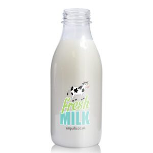 500ml Recycled Plastic Milk Bottle (No Cap)