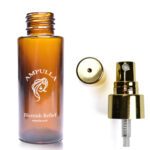 50ml Luxury Amber Glass Cosmetic Bottle With Gold Atomiser Spray