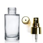 50ml Clear Glass Simplicity Bottle With Gold Atomiser Spray