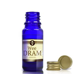 10ml Blue Glass Dram Bottle With Aluminium Cap