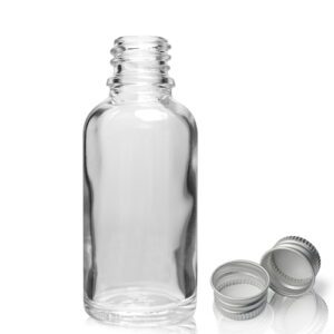 30ml Clear Glass Dropper Bottle With Aluminium Cap
