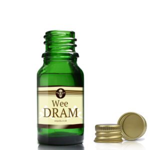 10ml Green Glass Dram Bottle With Aluminium Cap