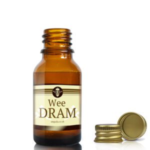 15ml Amber Glass Dram Bottle With Aluminium Cap