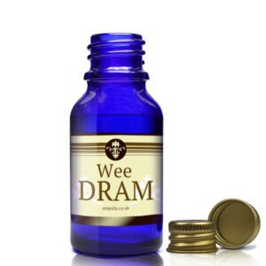 15ml Blue Glass Dram Bottle With Aluminium Cap