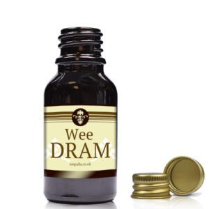 15ml Black Glass Dram Bottle With Aluminium Cap