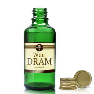 50ml Green Glass Dram Bottle With Aluminium Cap