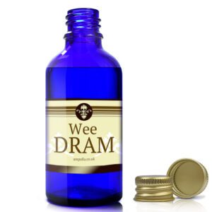 50ml Blue Glass Dram Bottle With Aluminium Cap