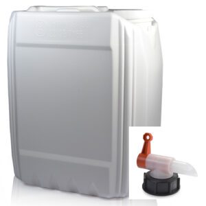 5 Litre UN White Stackable Jerry Can With DIN51 T/E Cap