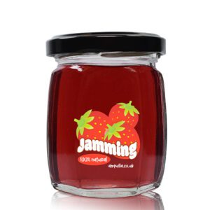 110ml Octagonal Glass Jam Jar With Lid