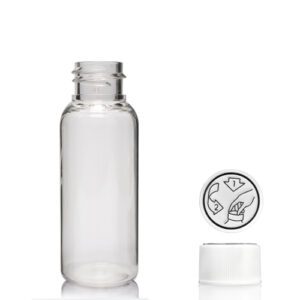 30ml Clear PET Tall Boston Bottle With CR Cap