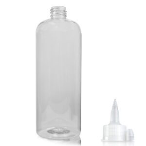 1000ml Clear Boston Bottle & Spout Cap