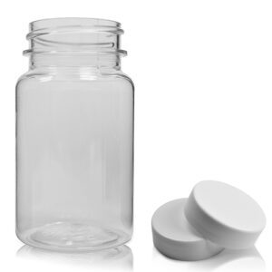 75ml Clear Plastic Pill Jar With Cap