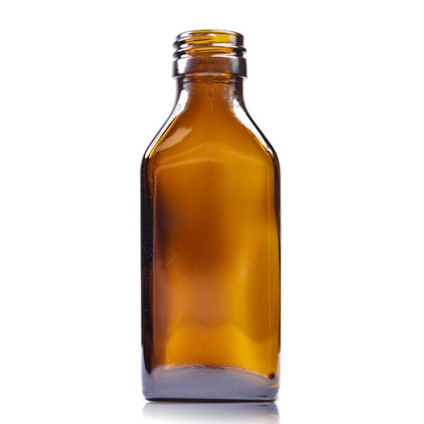 100ml Amber Glass Rectangular Bottle (No Cap)