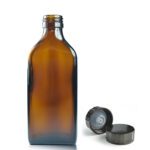 200ml Amber Glass Rectangular Bottle & 28mm Urea Polycone Cap