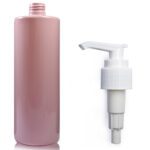 500ml Pink Plastic Bottle With Lotion Pump