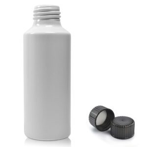 100ml Matte White Aluminium Metal Bottle with Screw Cap