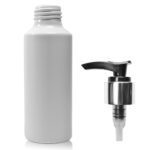 100ml Matte White Aluminium Metal Bottle With Premium Lotion Pump