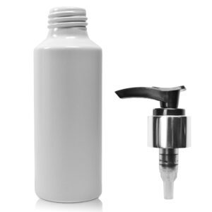 100ml Matte White Aluminium Metal Bottle With Premium Lotion Pump