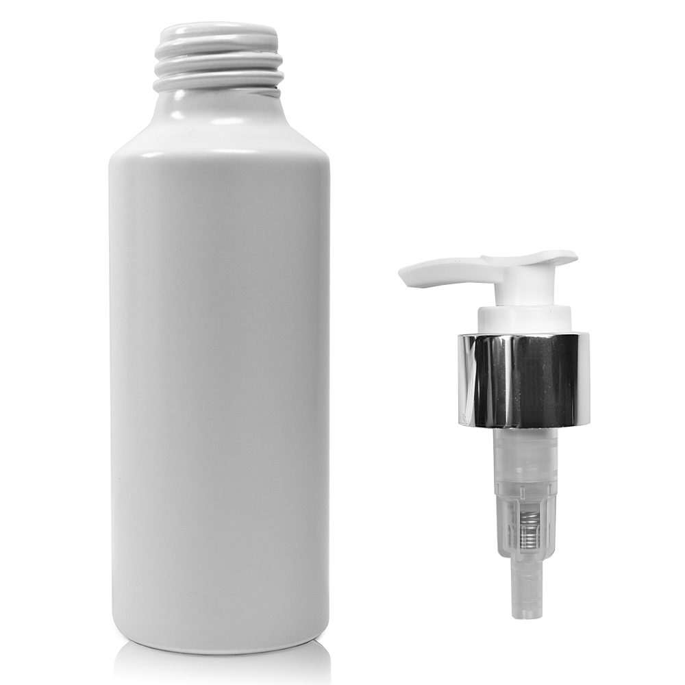 100ml Matte White Aluminium Metal Bottle With Premium Lotion Pump