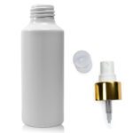 100ml Matte White Aluminium Metal Bottle With Gold Atomiser Spray