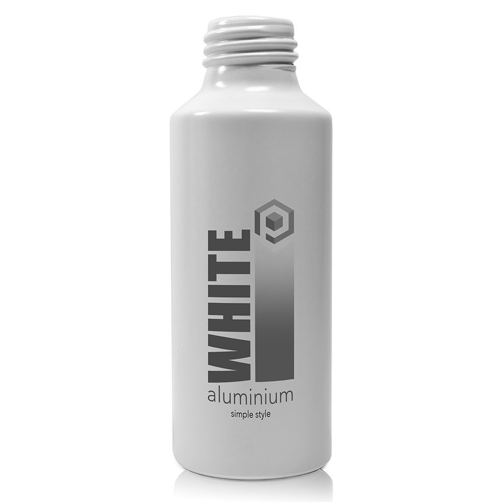 100ml Matte White Aluminium Metal Bottle