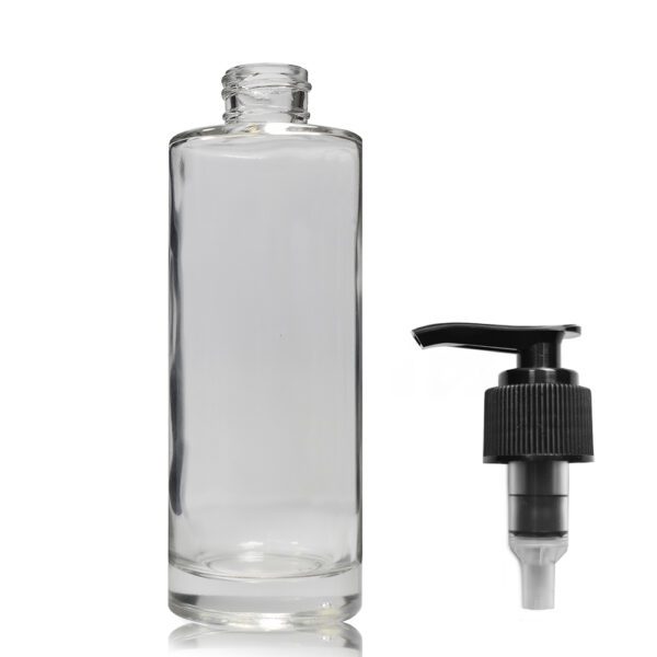 150ml Clear Glass Cylindrical Bottle With Lotion Pump - Image 2