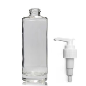 150ml Clear Glass Cylindrical Bottle With Lotion Pump